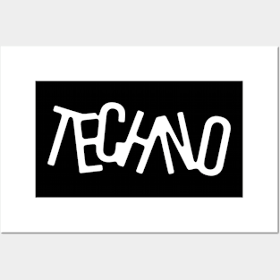 Techno music logo design Posters and Art